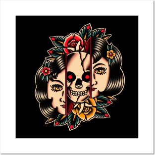 Women skull Posters and Art